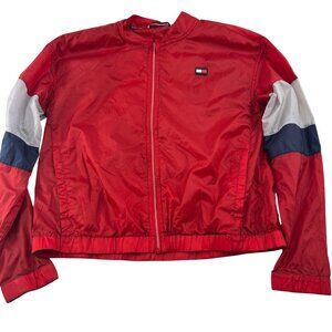 Tommy Hilfiger Sport Red Windbreaker Jacket Women's‎ Size Large Lightweight